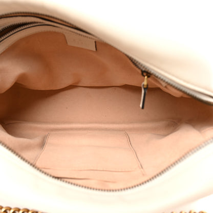 Gucci Calfskin Matelasse Medium GG Marmont Chain Shoulder Bag Mystic White 5 of 12