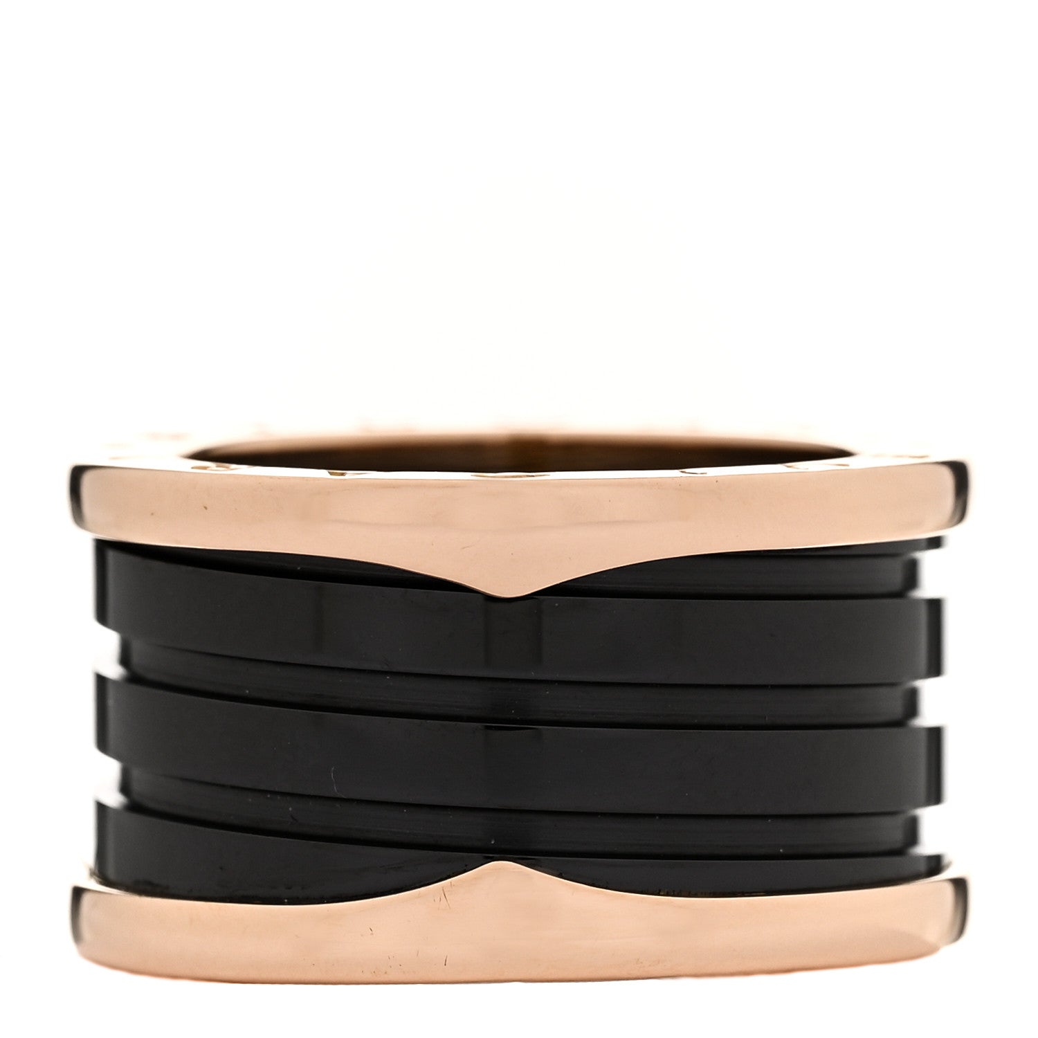 Bulgari 18K Rose Gold Black Ceramic B.Zero1 Four-Band Ring 53 6.25 3 of 7