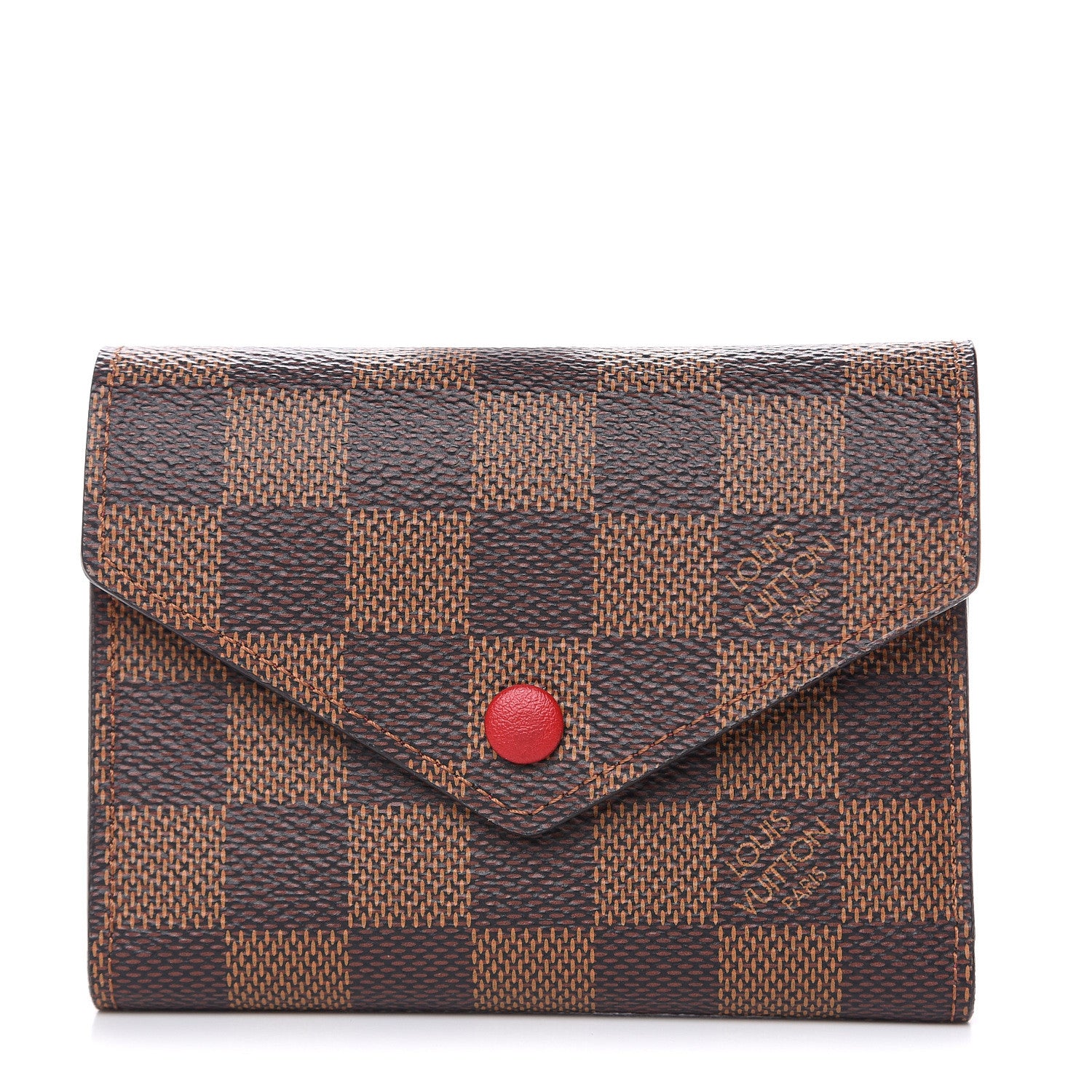 Louis Vuitton Damier Ebene Victorine Wallet Red 1 of 7