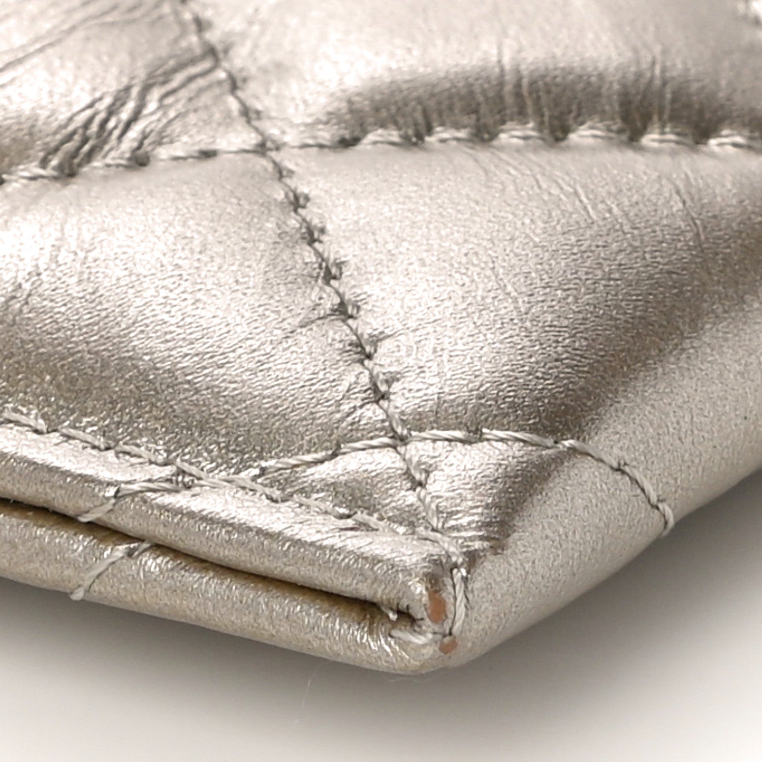 Chanel Metallic Aged Calfskin Quilted Reissue Card Holder Light Gold 10 of 12