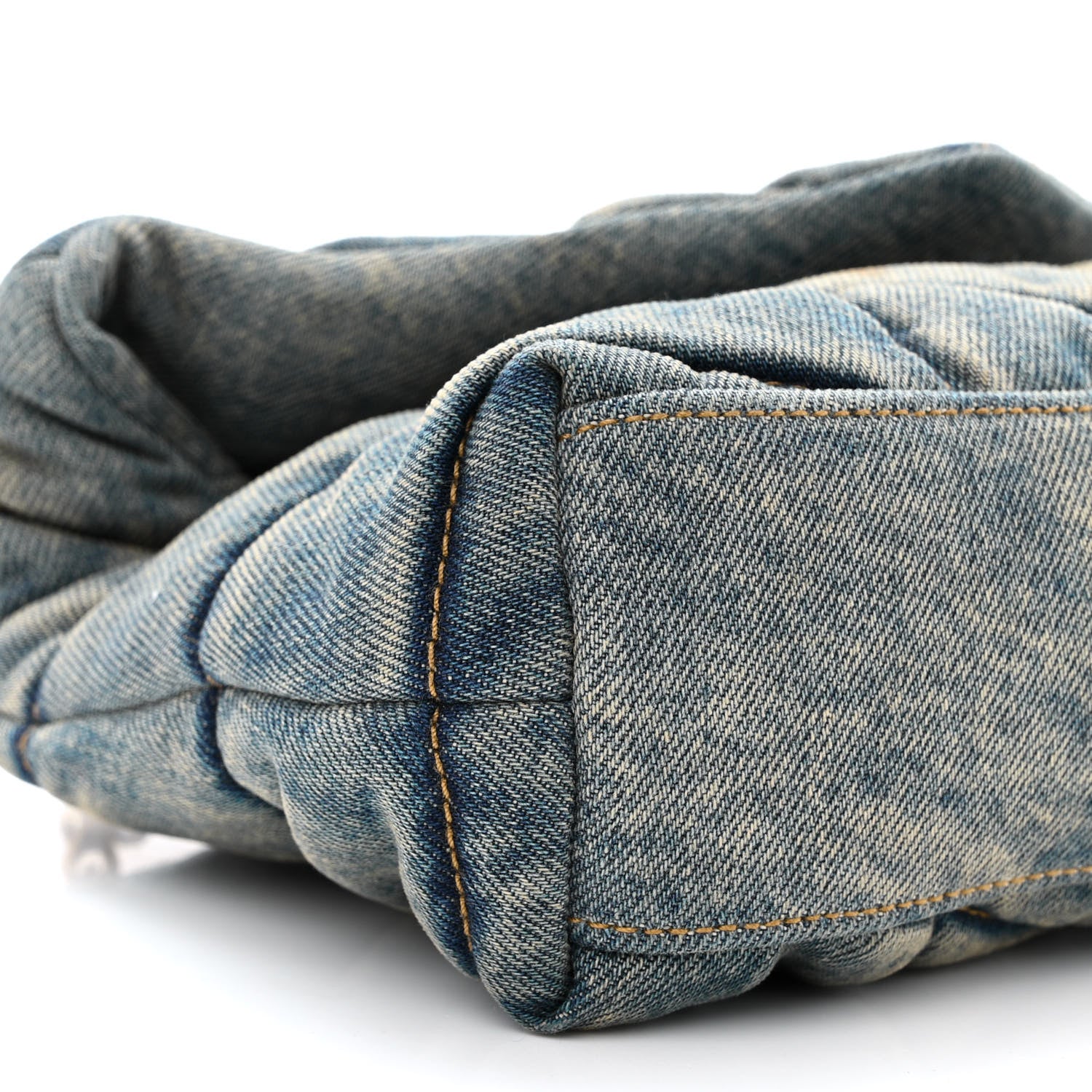 Saint Laurent Denim Quilted Toy Loulou Puffer Monogram Chain Satchel Blue Cinnamon 9 of 11
