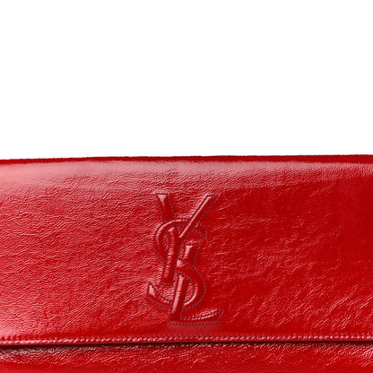 Saint Laurent Textured Patent Monogram Large Belle De Jour Clutch Red 7 of 18