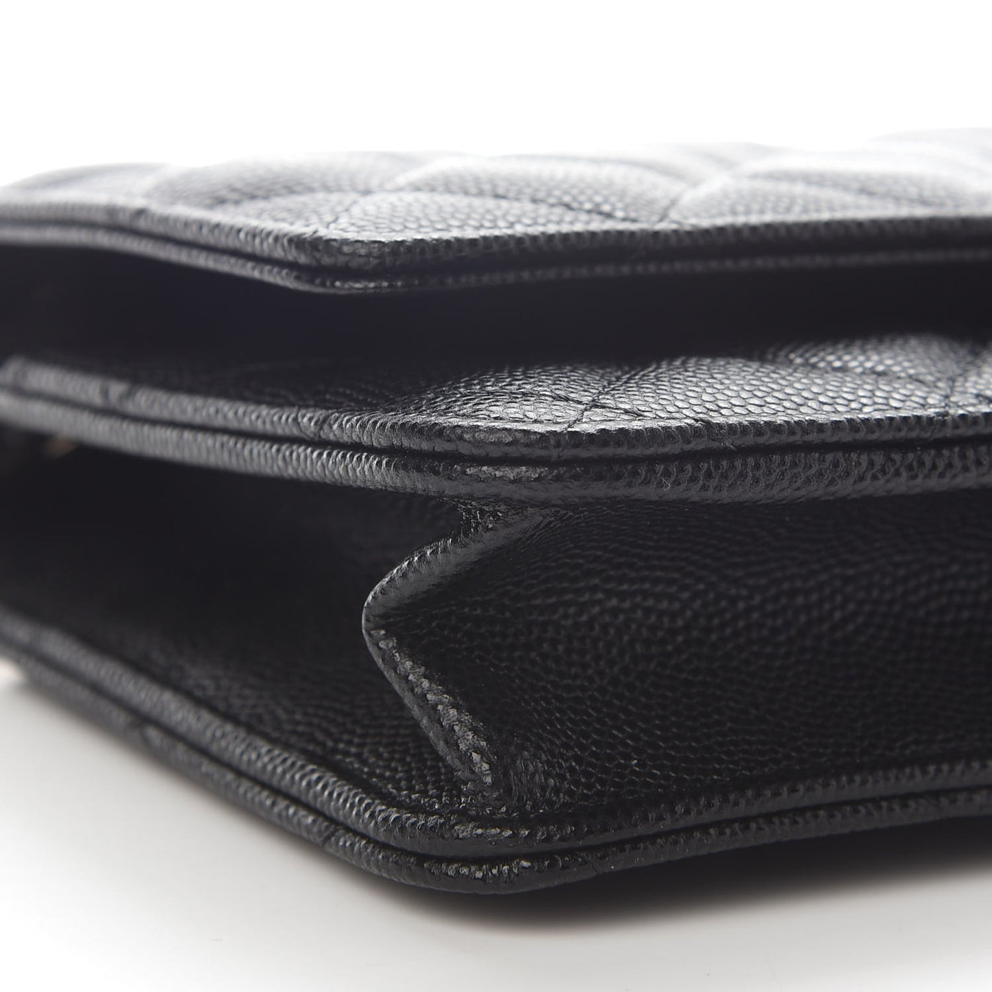 Caviar Quilted Wallet With Charms On Chain WOC Black