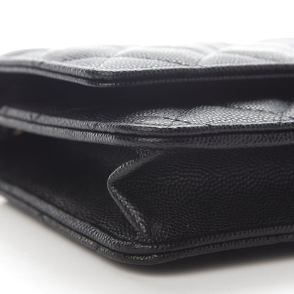 Chanel Caviar Quilted Wallet With Charms On Chain WOC Black 8 of 9