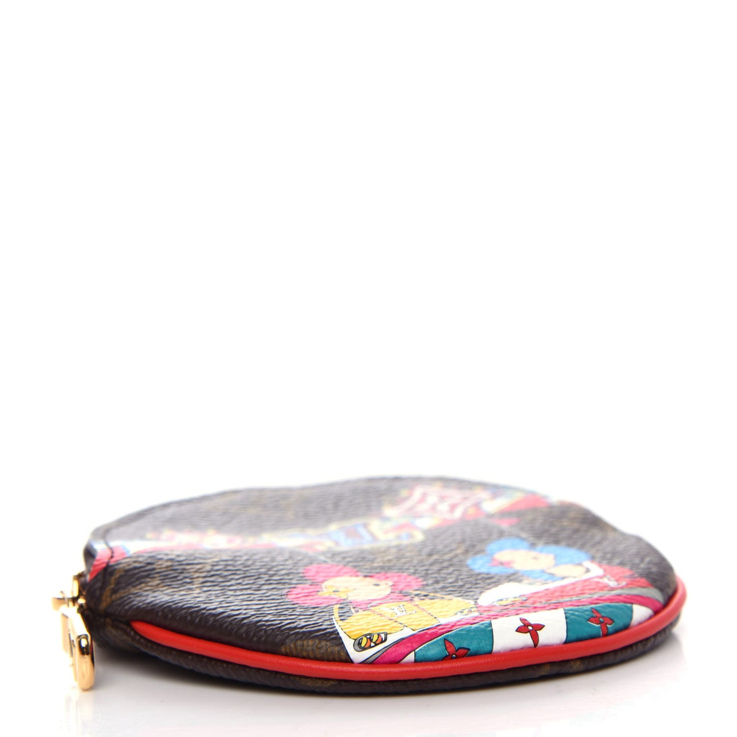 Monogram 2020 Christmas Animation Bumper Cars Round Coin Purse Coquelicot
