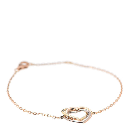 Cartier 18K Pink Yellow White Gold Trinity Heart Bracelet 1 of 5