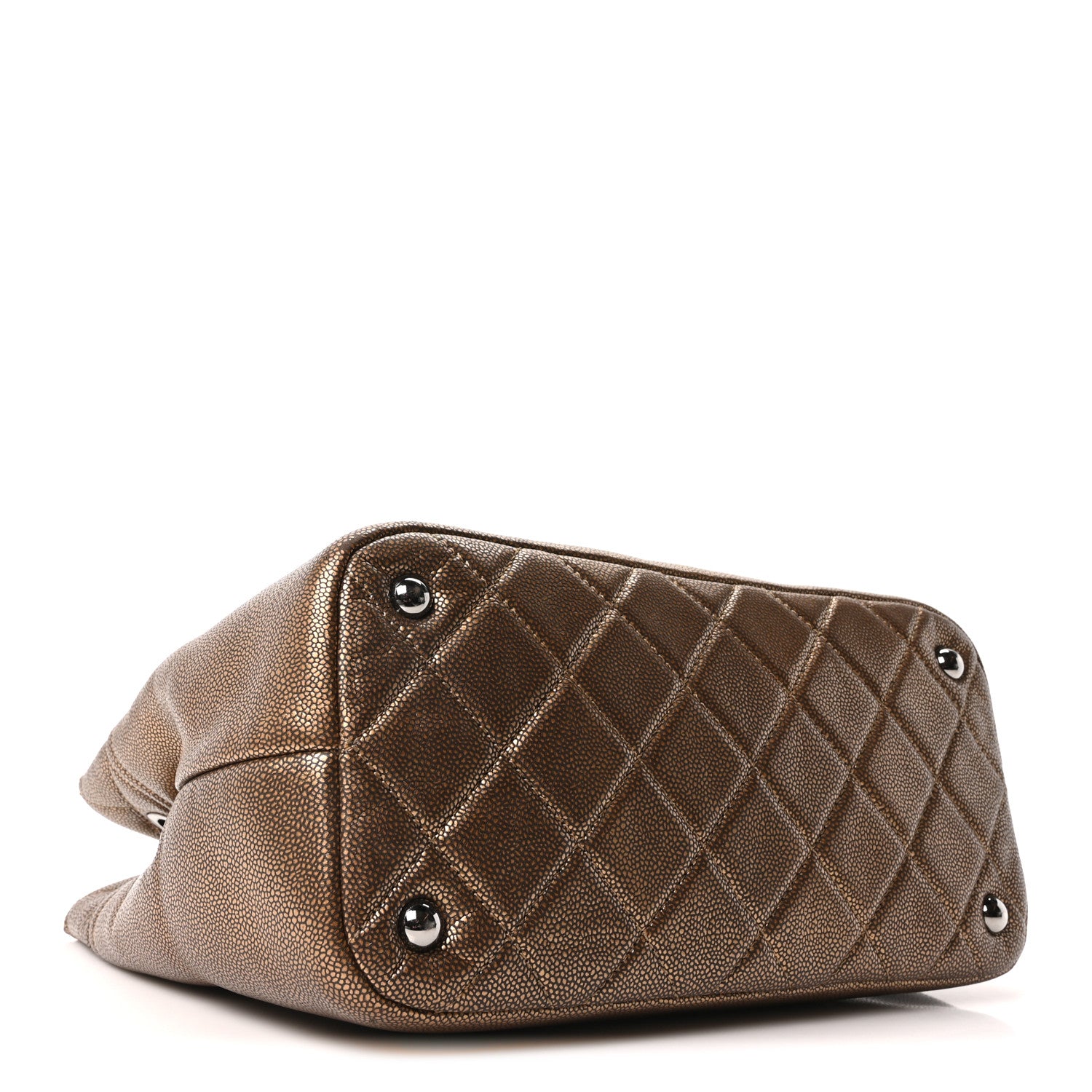Chanel Metallic Caviar Quilted Large Timeless CC Soft Tote Bronze 4 of 10