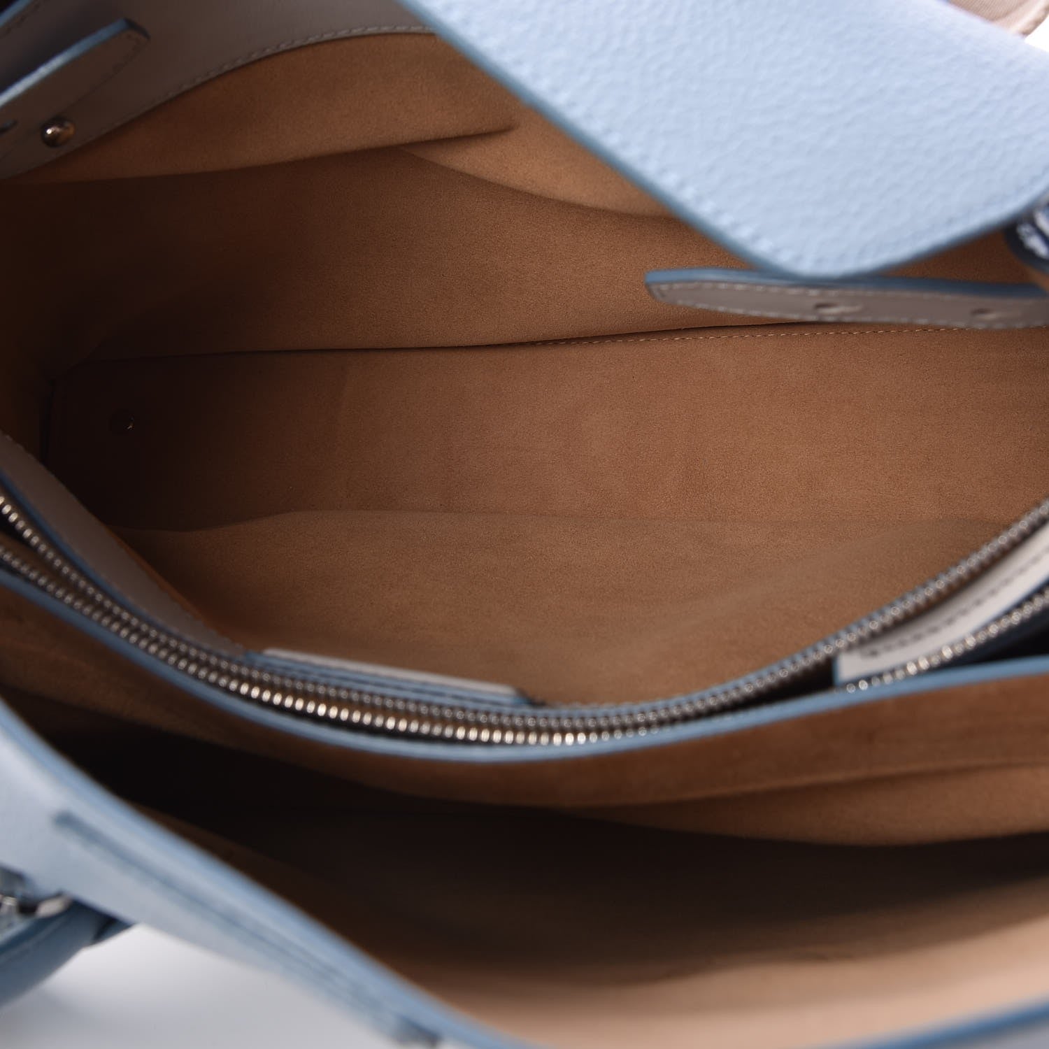 MCM Grained Calfskin Large Milla Tote Sky Blue 6 of 11