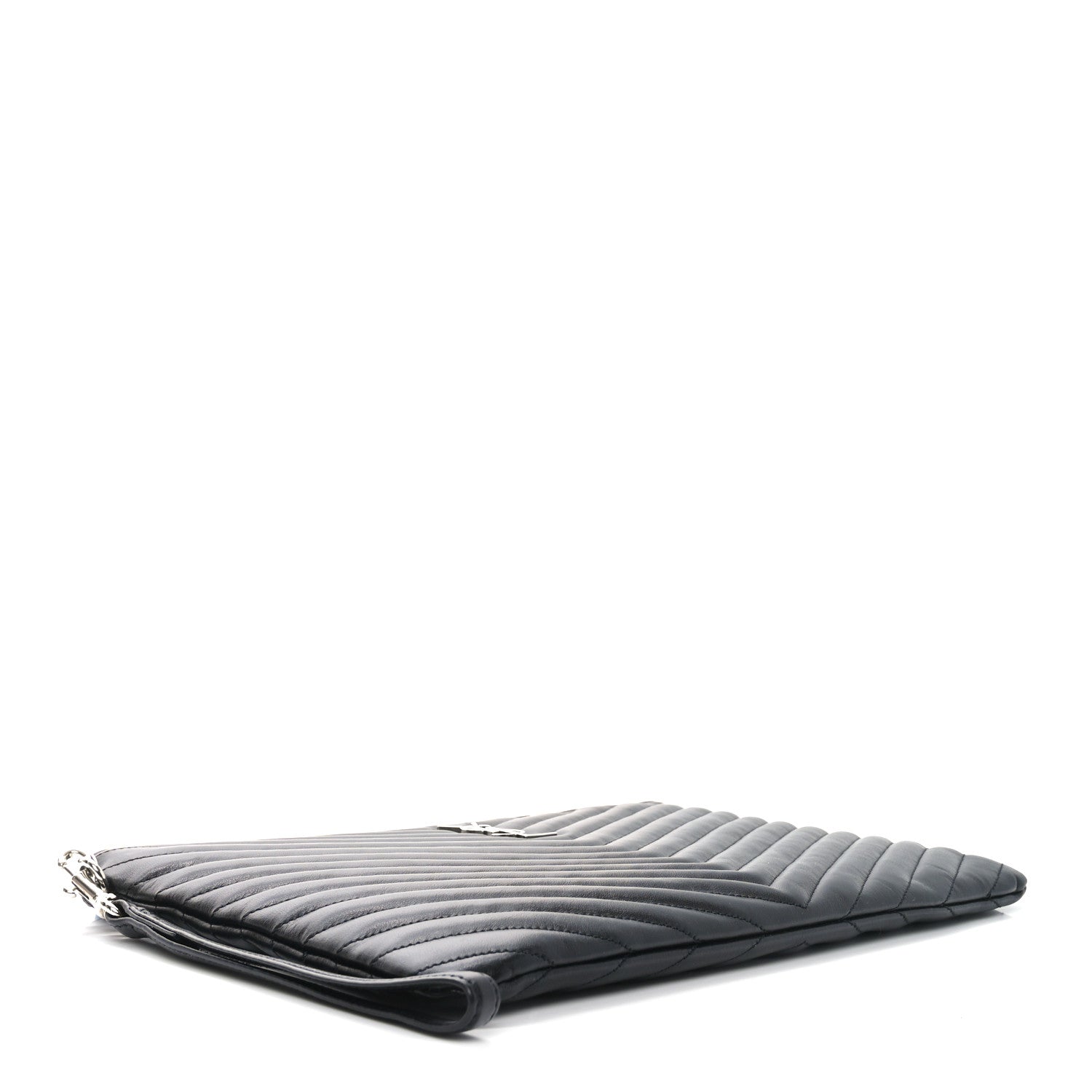 Saint Laurent Calfskin Matelasse Monogram Cassandre Tablet Pouch Black 4 of 8