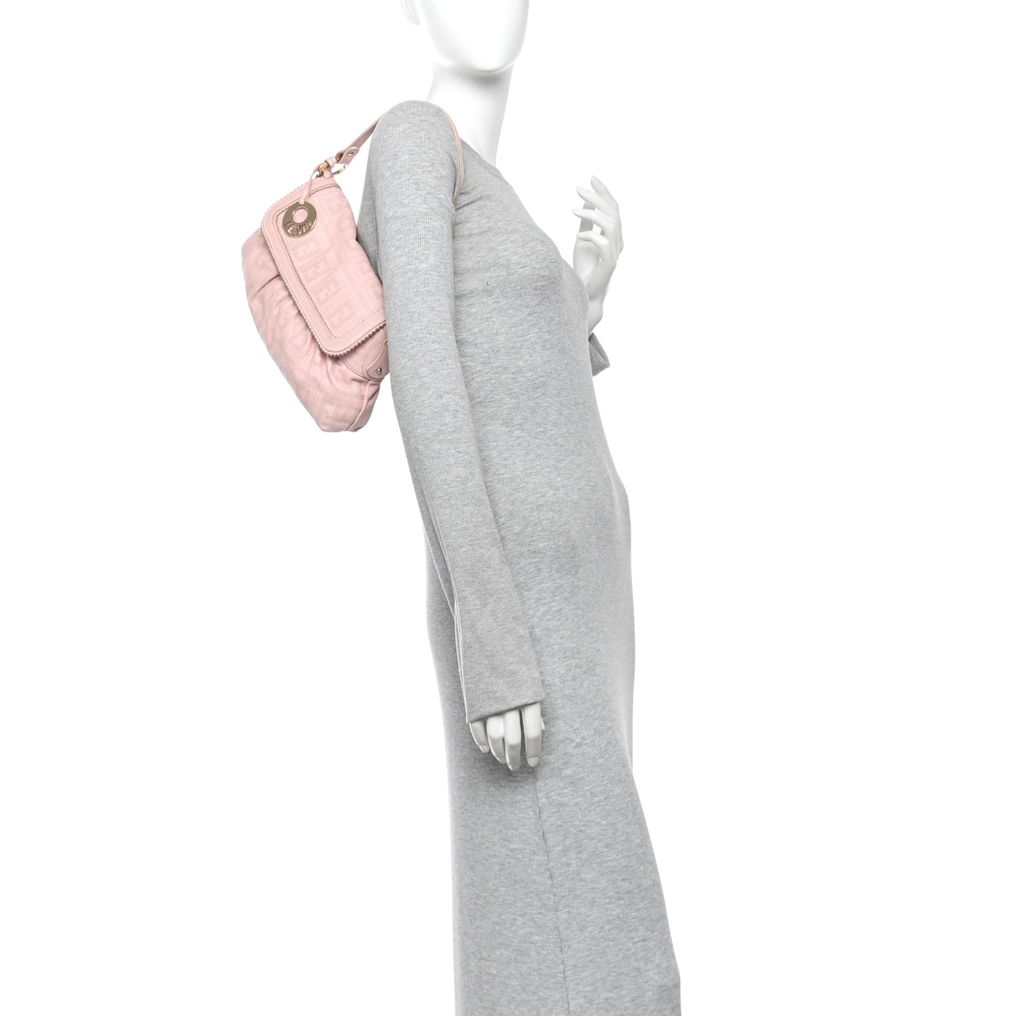 Calfskin Perforated Small Chef Shoulder Bag Pink