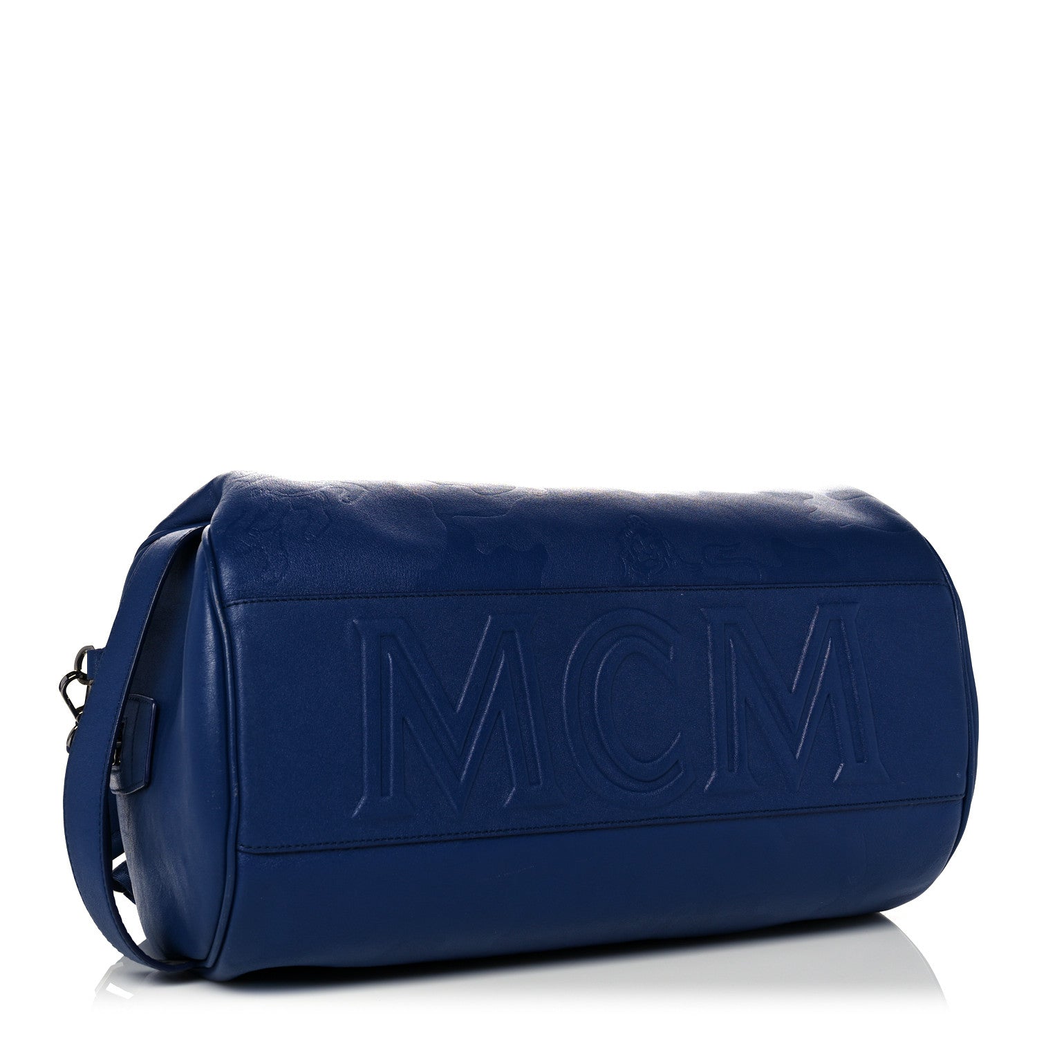 MCM Smooth Calfskin Lion Camo Crossbody Bag Blue 4 of 16