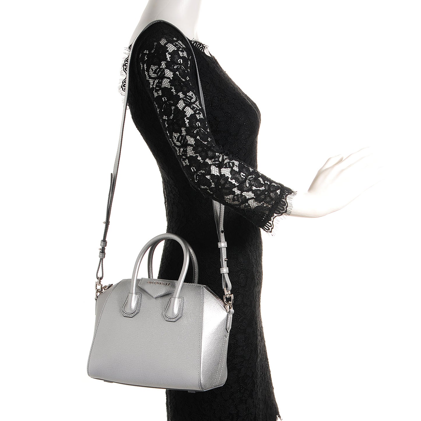 Sugar Goatskin Mini Antigona Silver