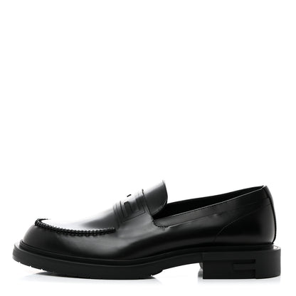 Fendi Vitello Abrasivato Mens Frame Loafers 9 Black 1 of 9