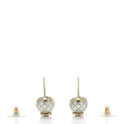 Chanel Pearl CC Quilted Round Earrings Gold 3 of 4