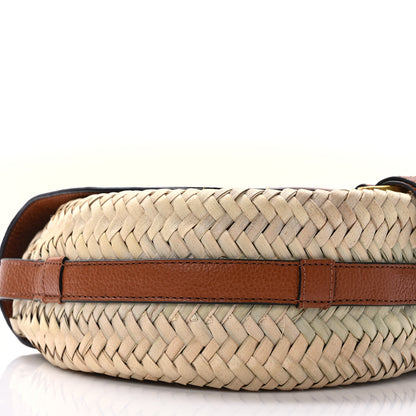 Chloe Raffia Small Grain Calfskin Small Marcie Basket Crossbody Tan 9 of 10
