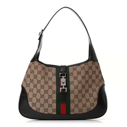 Gucci Monogram Web Jackie O Hobo Dark Brown 1 of 16