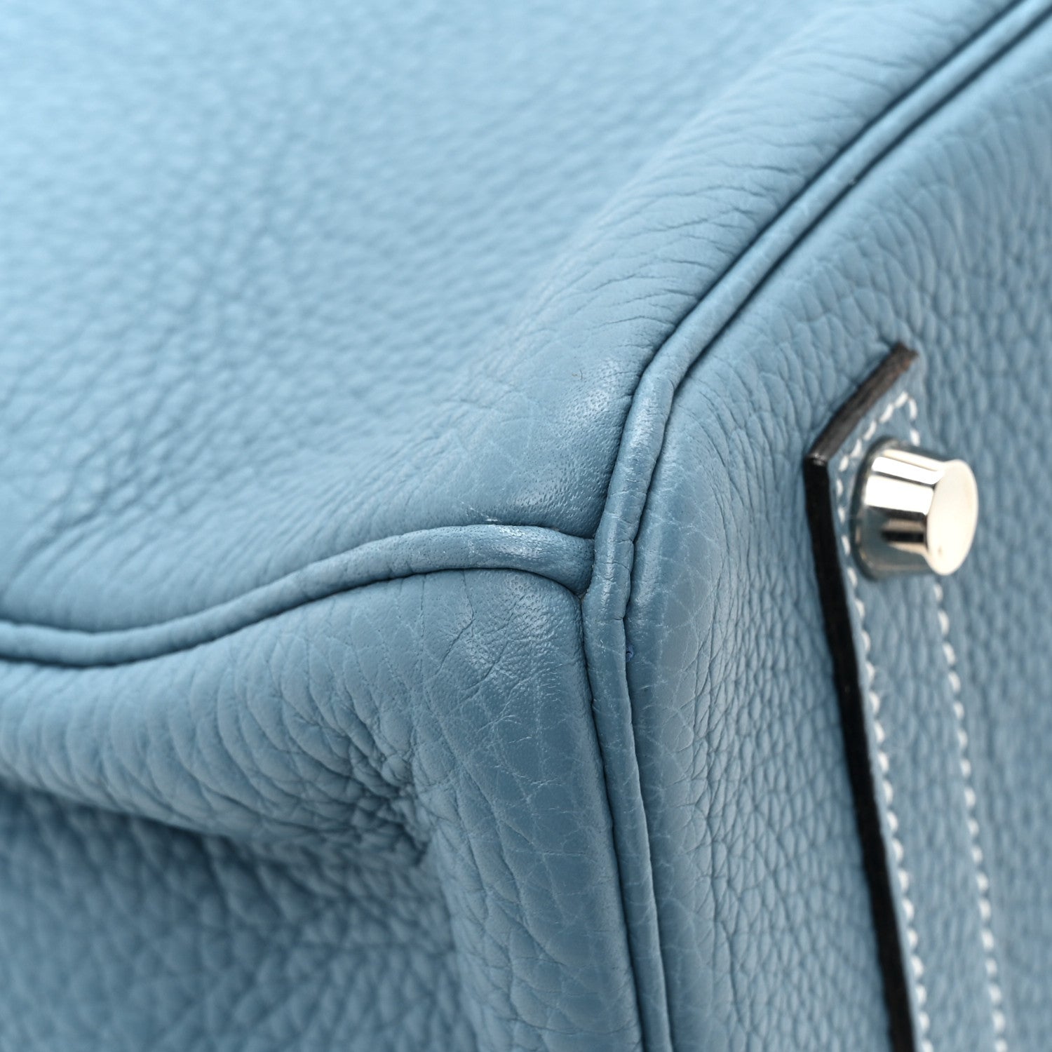 Hermes Taurillon Clemence Birkin 35 Blue Jean 16 of 19