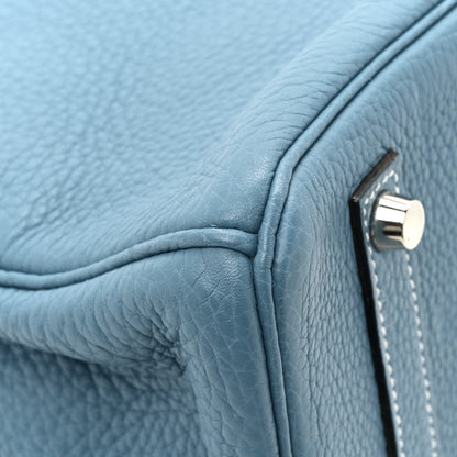 Hermes Taurillon Clemence Birkin 35 Blue Jean 16 of 19