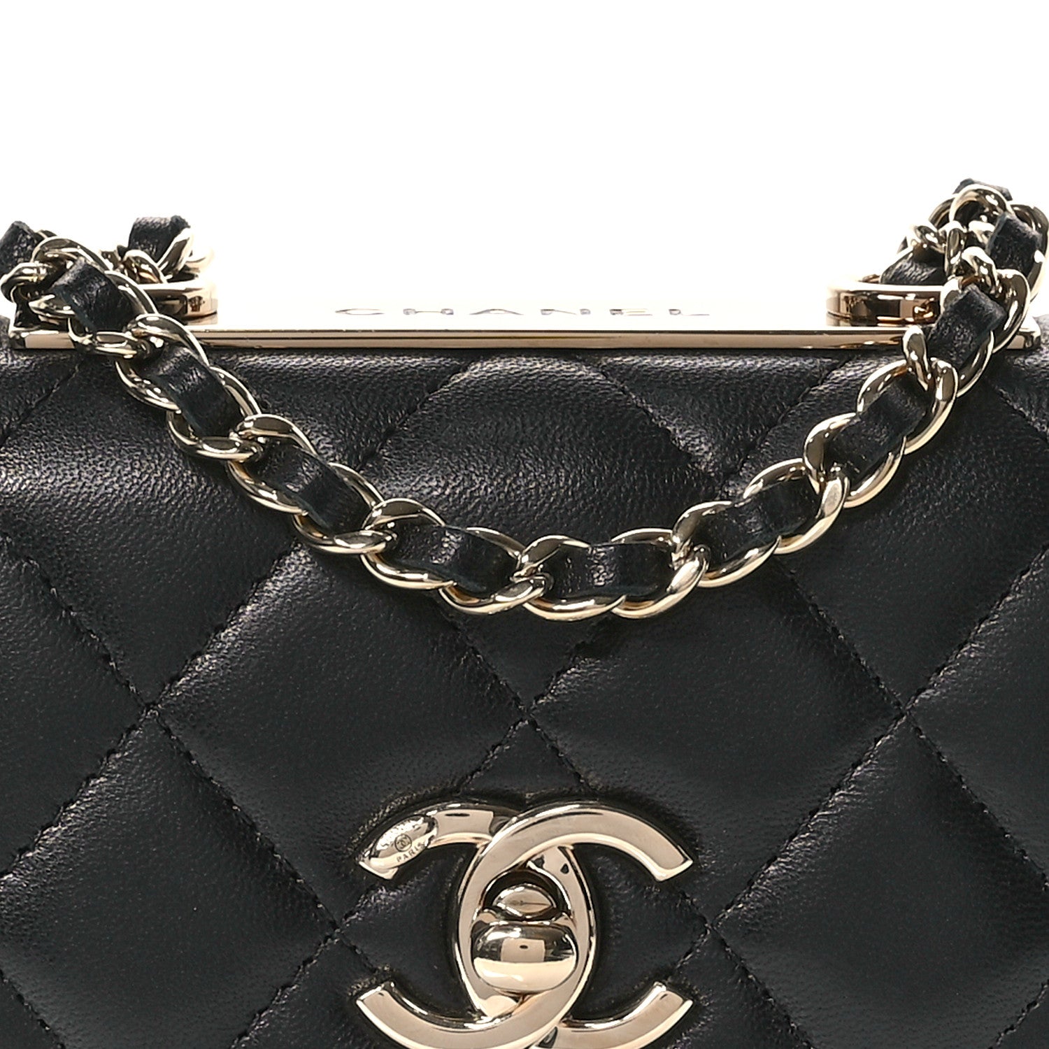 Chanel Lambskin Quilted Mini Trendy CC Clutch With Chain Black 8 of 11