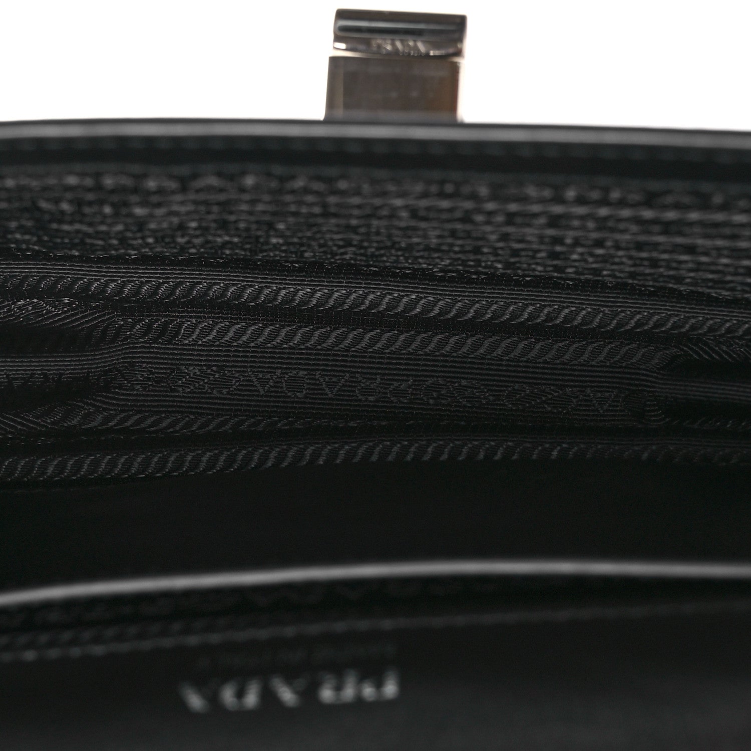 Prada City Calf Crystal Embellished Ribbon Bag Black Begonia 5 of 10