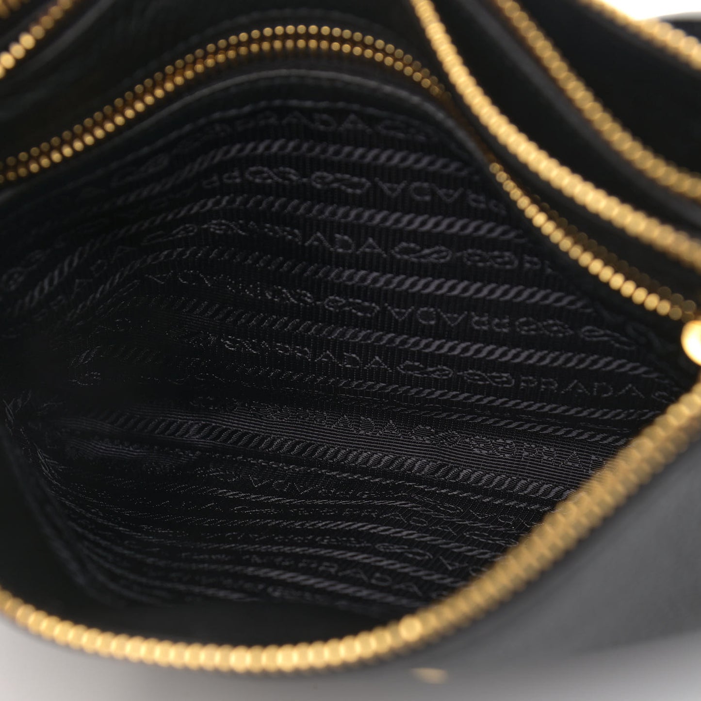 Vitello Phenix Double Zip Crossbody Bag Black