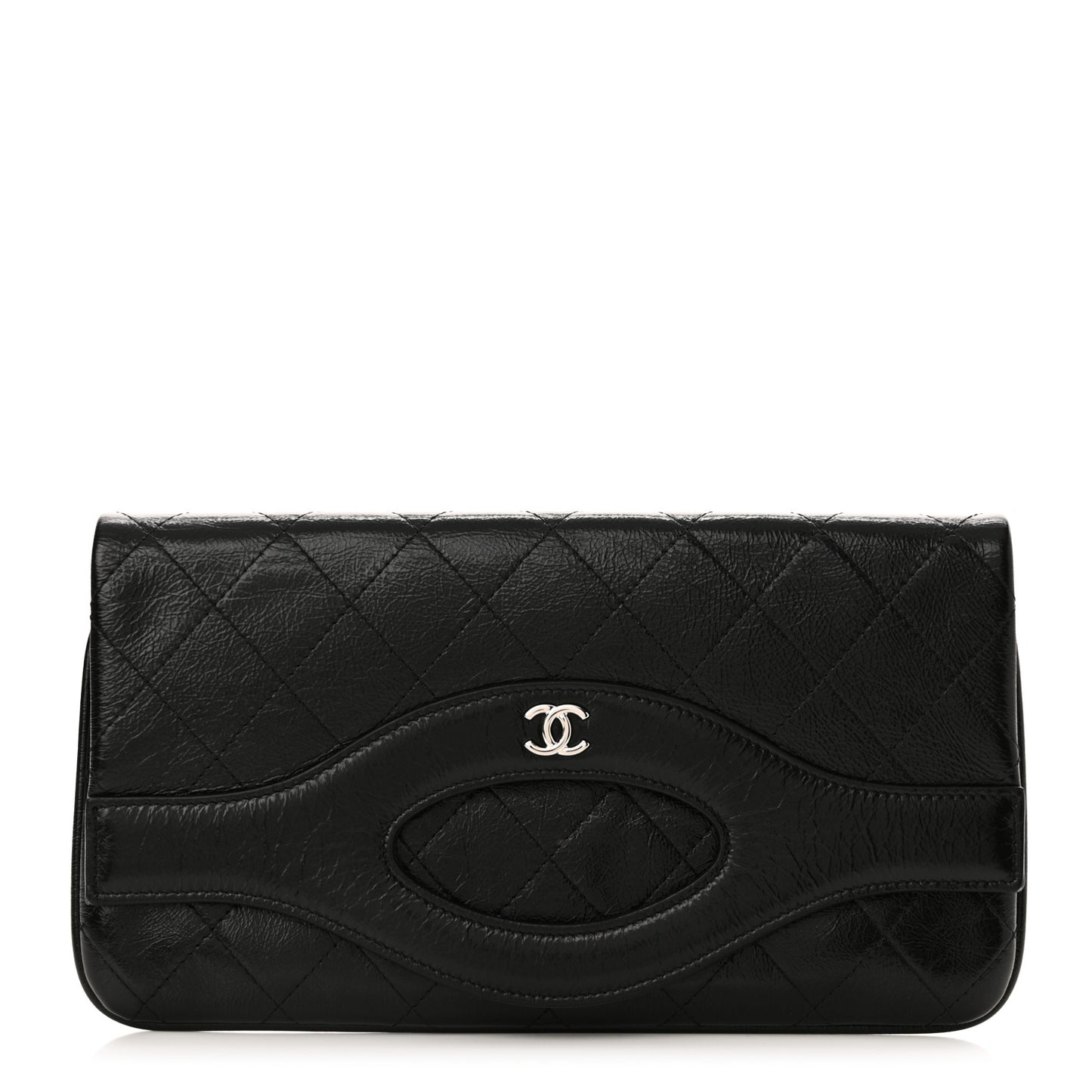 Aged Calfskin Quilted Small 31 Pouch Black