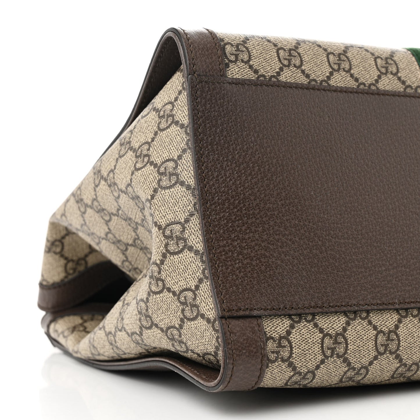 GG Supreme Monogram Web Medium Ophidia Tote Bag Brown