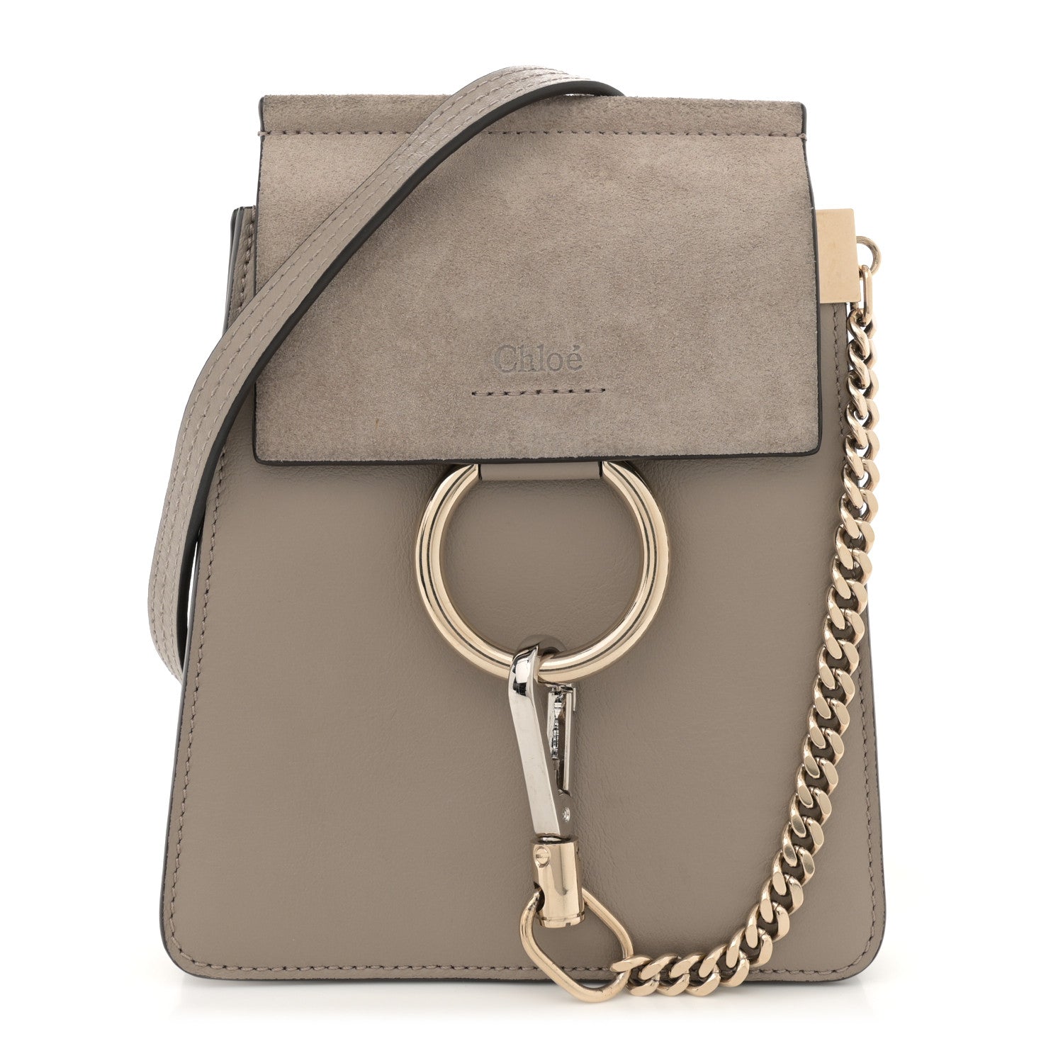 Chloe Suede Calfskin Mini Faye Bracelet Bag Motty Grey 1 of 12