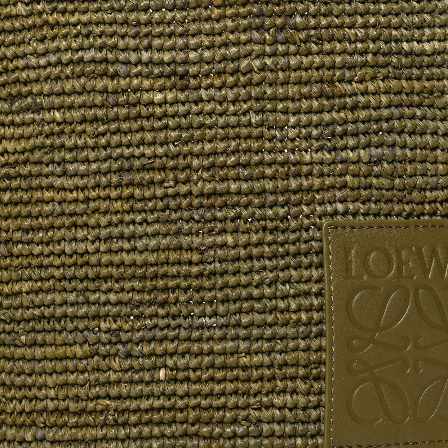 Raffia Mini Slit Tote Bag Natural Olive