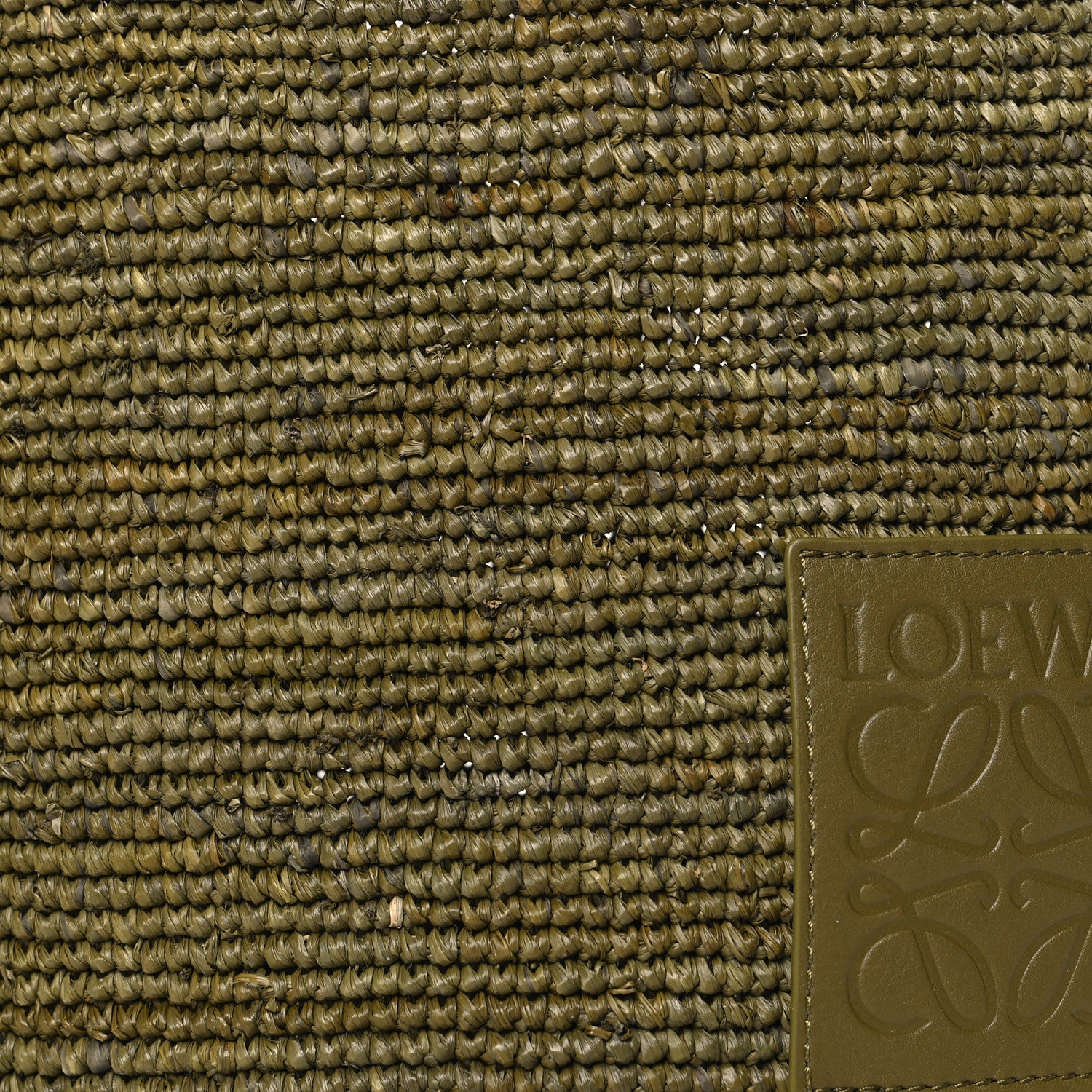 Loewe Raffia Mini Slit Tote Bag Natural Olive 7 of 10