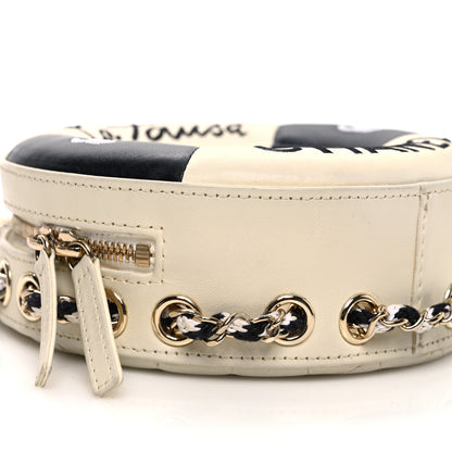 Chanel Lambskin Coco Lifesaver Round Bag Black White 9 of 11