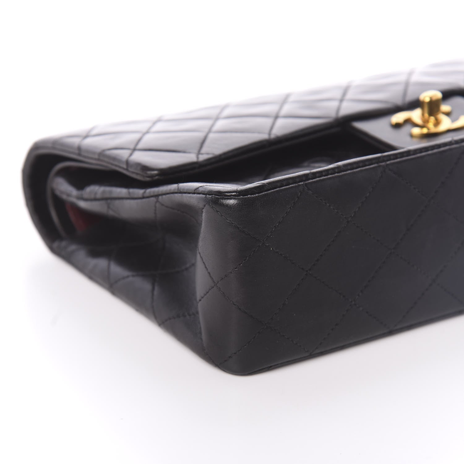 Chanel Lambskin Quilted Medium Double Flap Black 9 of 10
