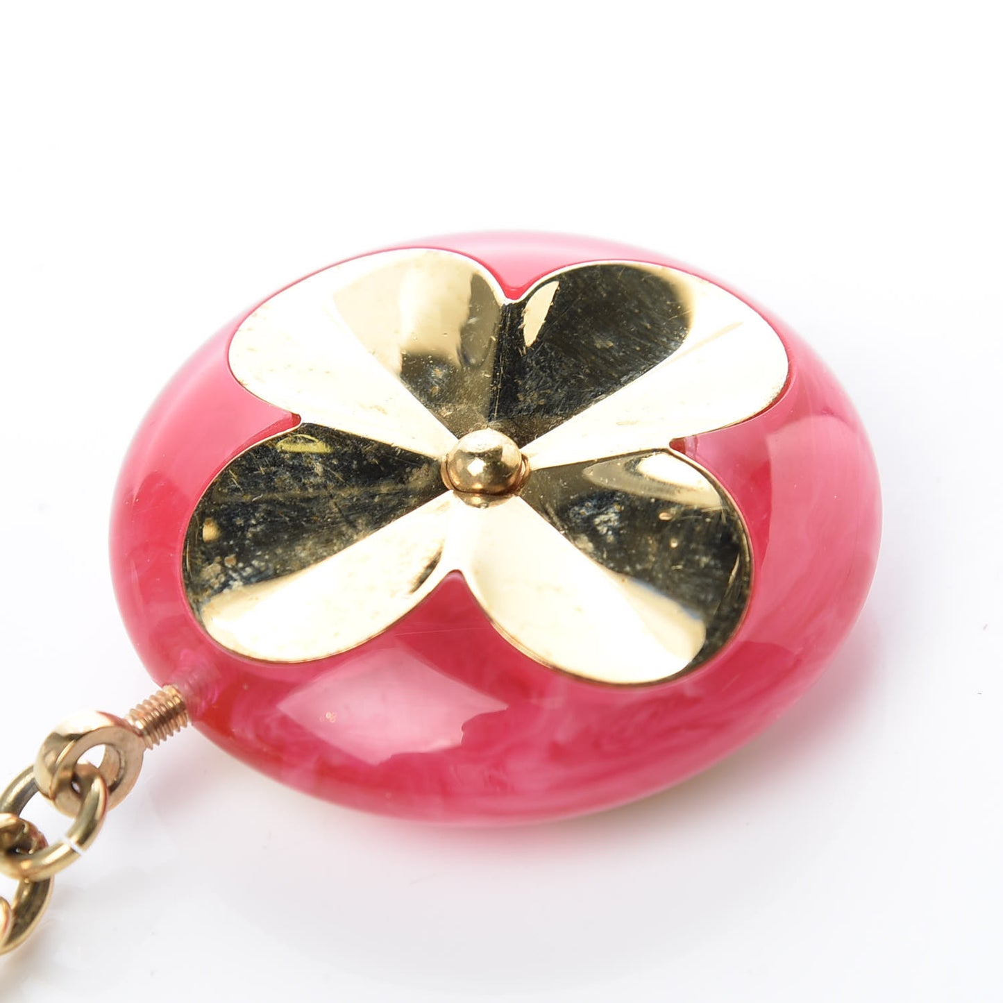 Acetate Hollow Flower Bag Charm Fuchsia