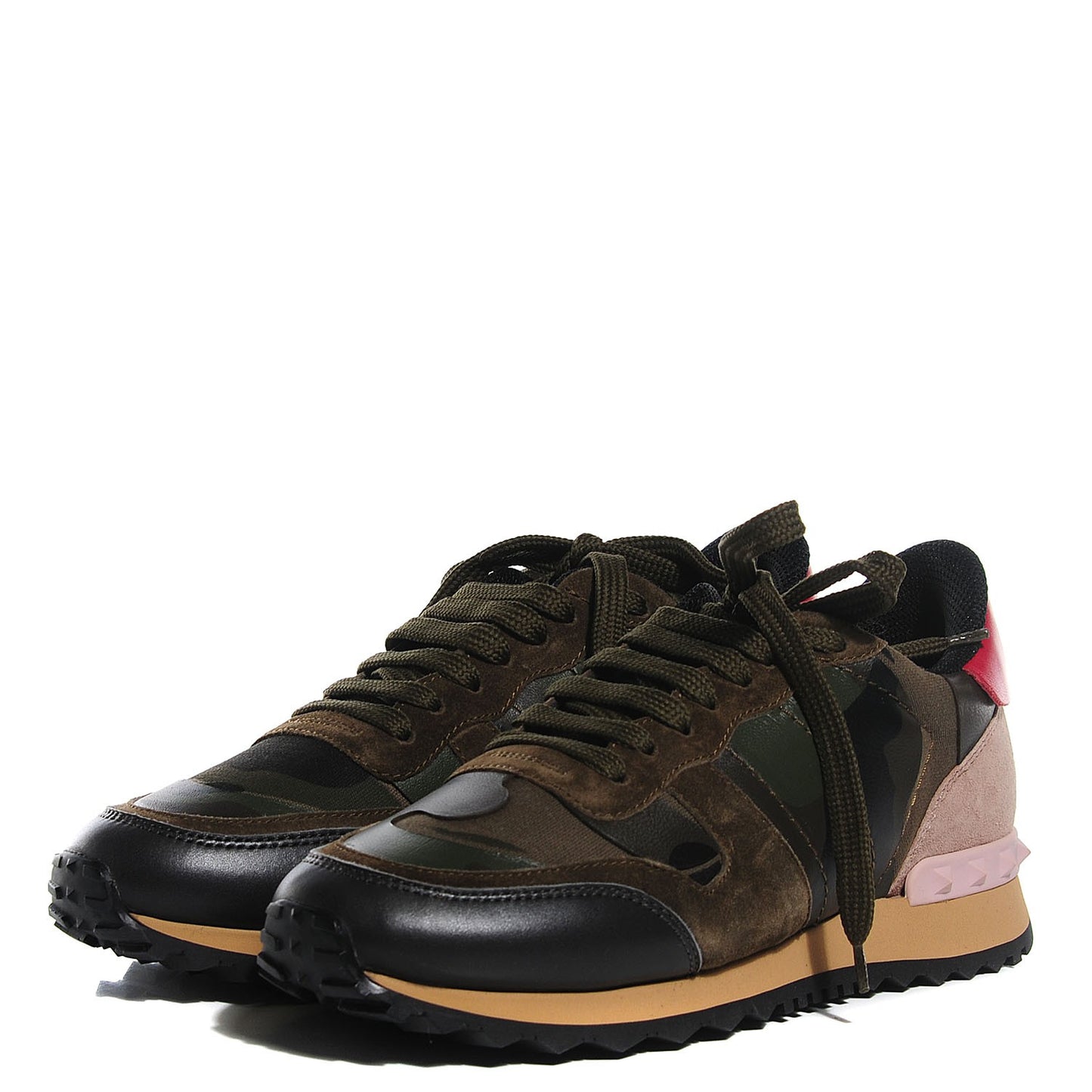 Nappa Suede Camouflage Womens Rockrunner Sneakers 37 Multicolor