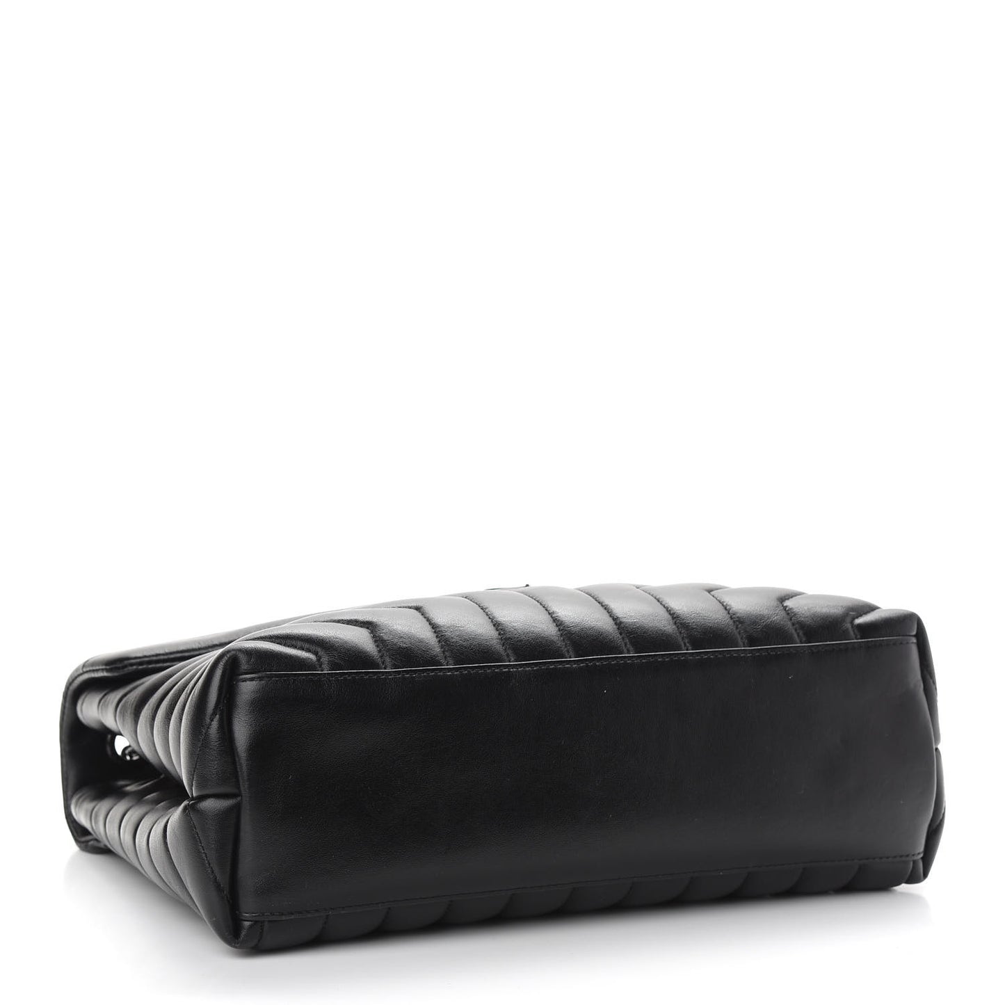 Calfskin Y Quilted Monogram Medium Loulou Chain Satchel Black