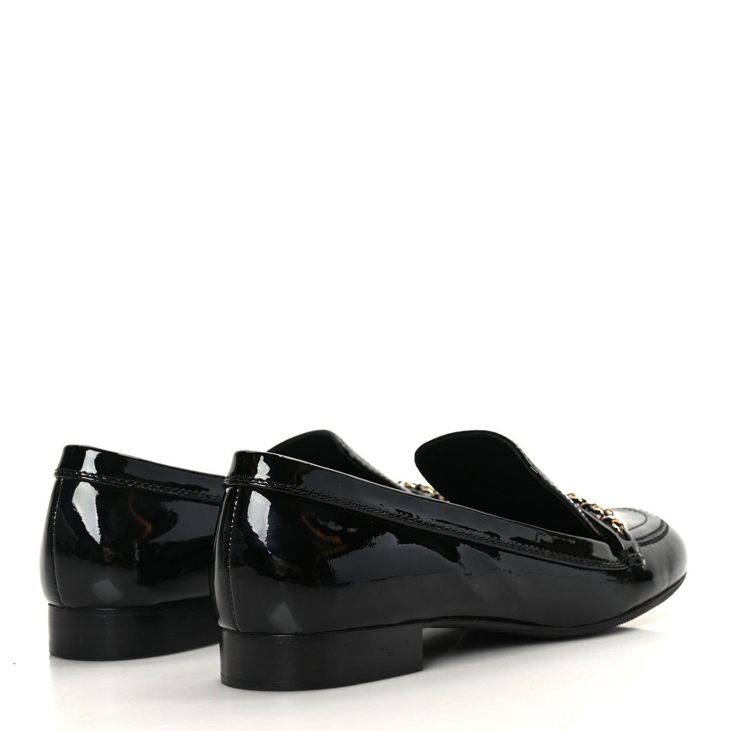 Patent Chain Loafers 39 Black