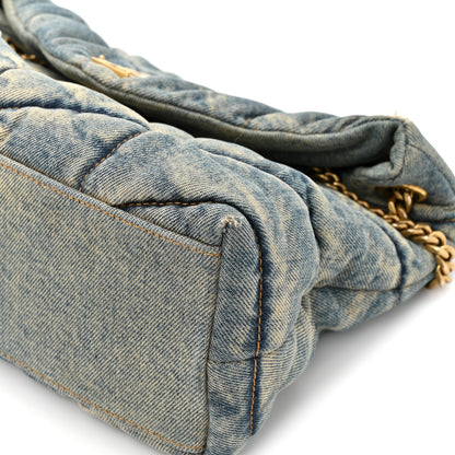 Saint Laurent Denim Quilted Small Loulou Puffer Monogram Chain Satchel Blue Cinnamon 8 of 11