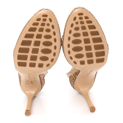 Bottega Veneta Mesh Calfskin Chain Stretch Pumps 38 Beige 6 of 8