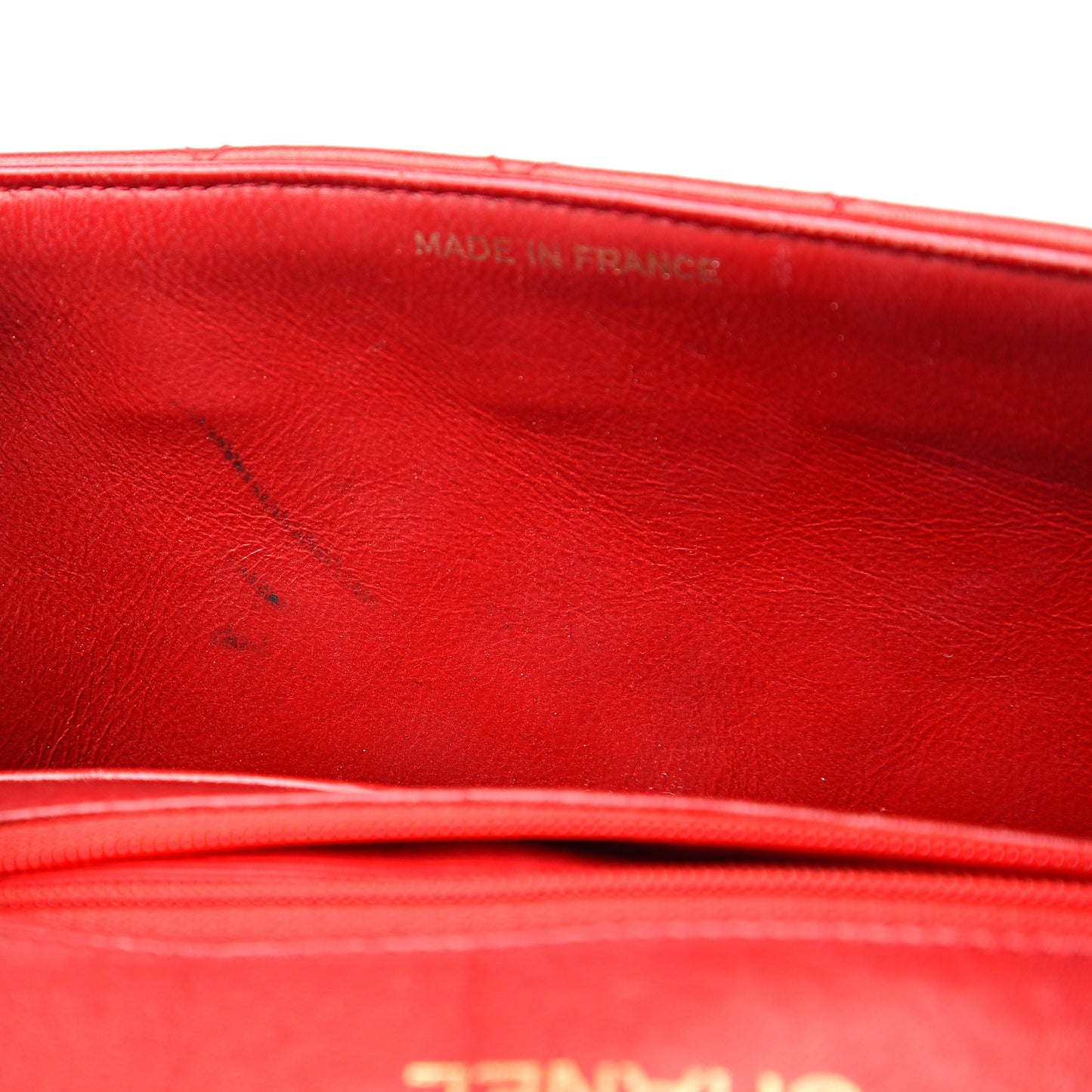 Lambskin Quilted Small Single Flap Red