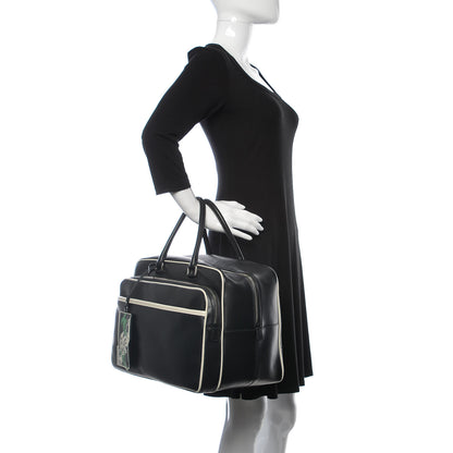 Prada Vitello Bicolor Bowler Black Talco 2 of 10