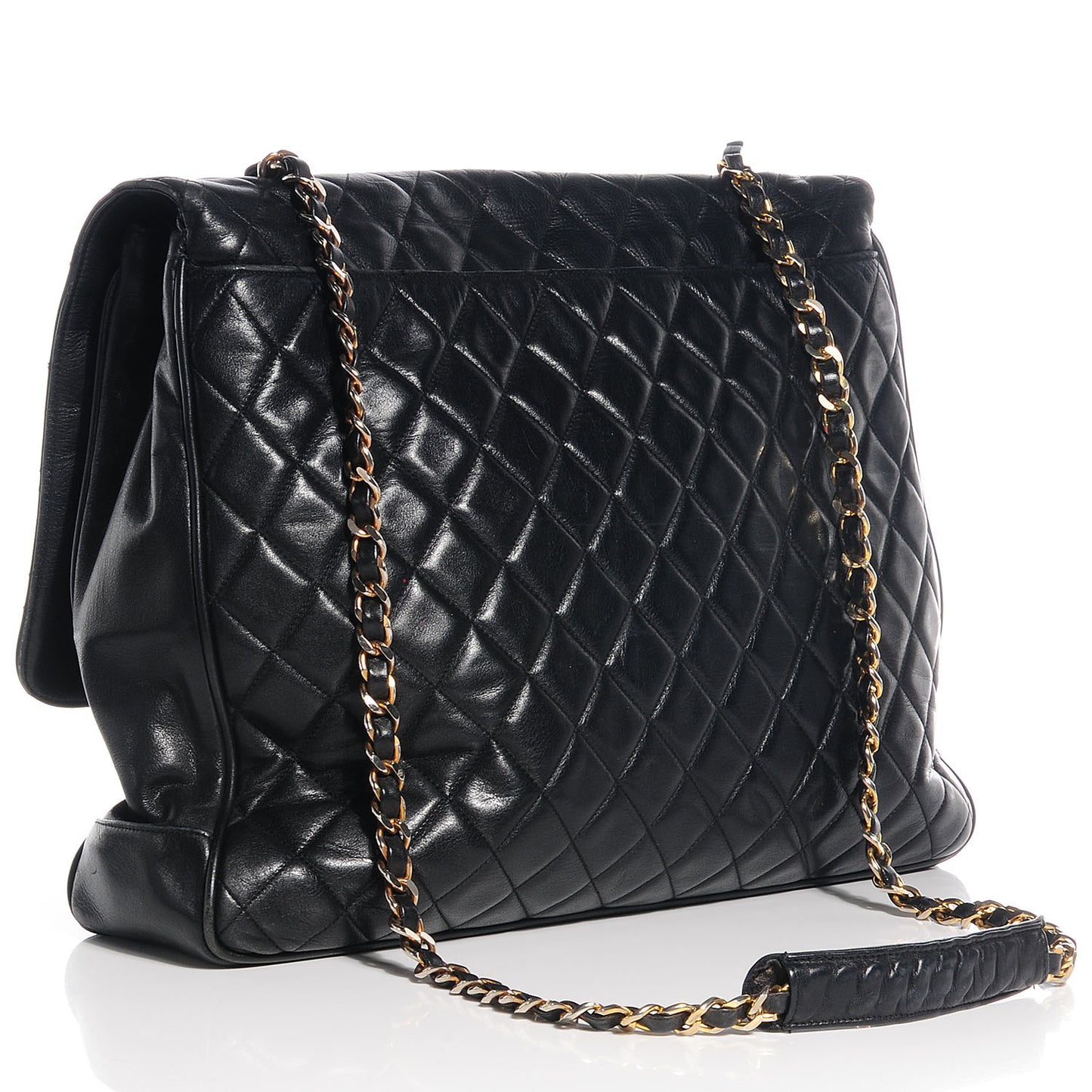 Lambskin Messenger Flap Black