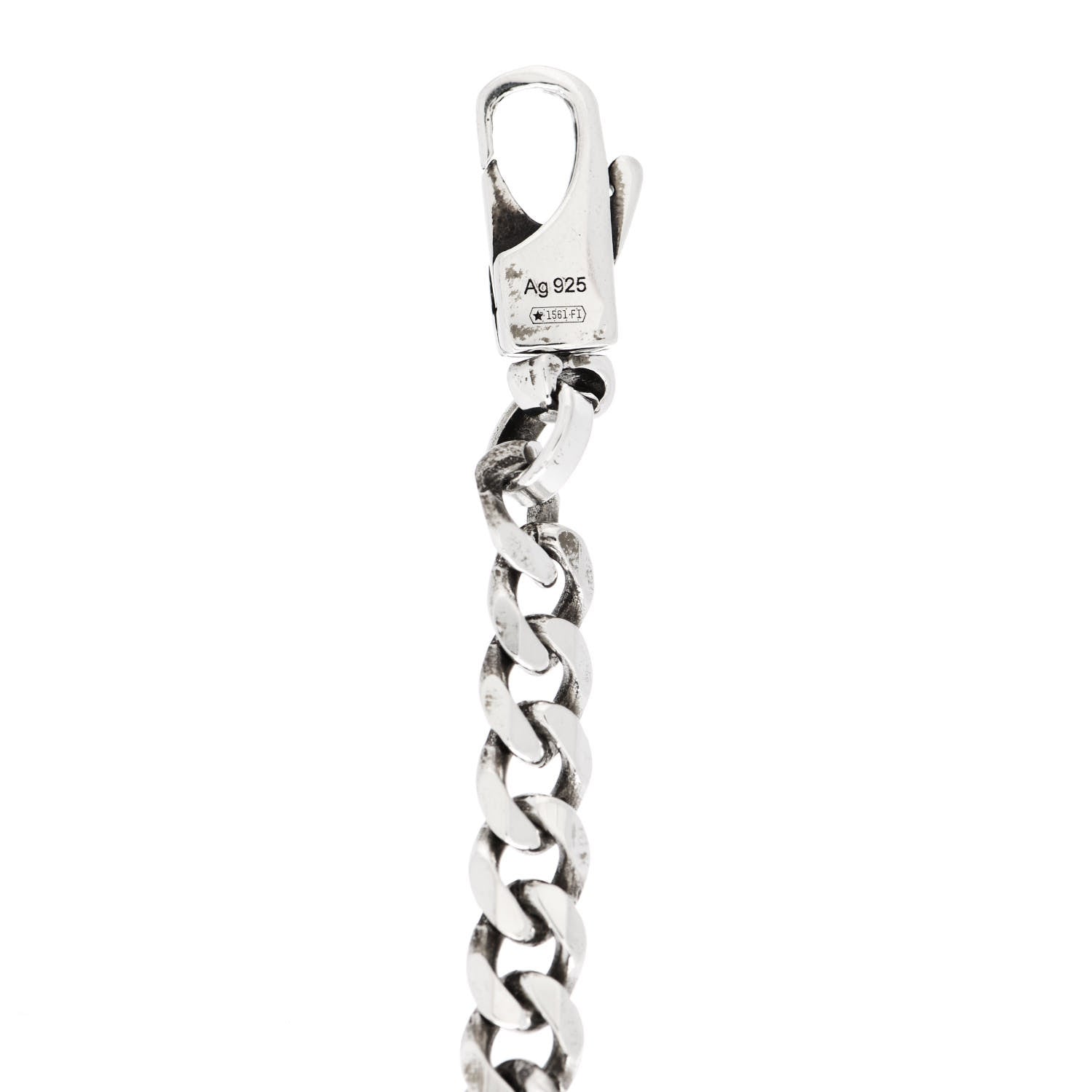 Gucci Sterling Silver Enamel Interlocking G Curb Chain Bracelet Black 4 of 6