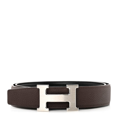 Hermes Box Togo 38mm Constance H Belt 85 34 Black Chocolate 1 of 6