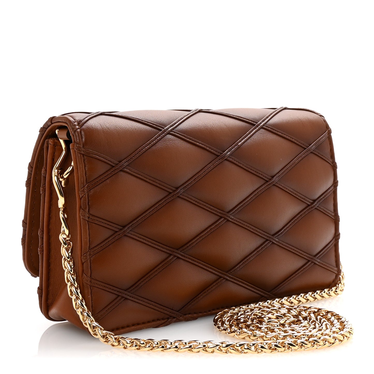 Lambskin Malletage Wallet On Chain GO-14 Tan