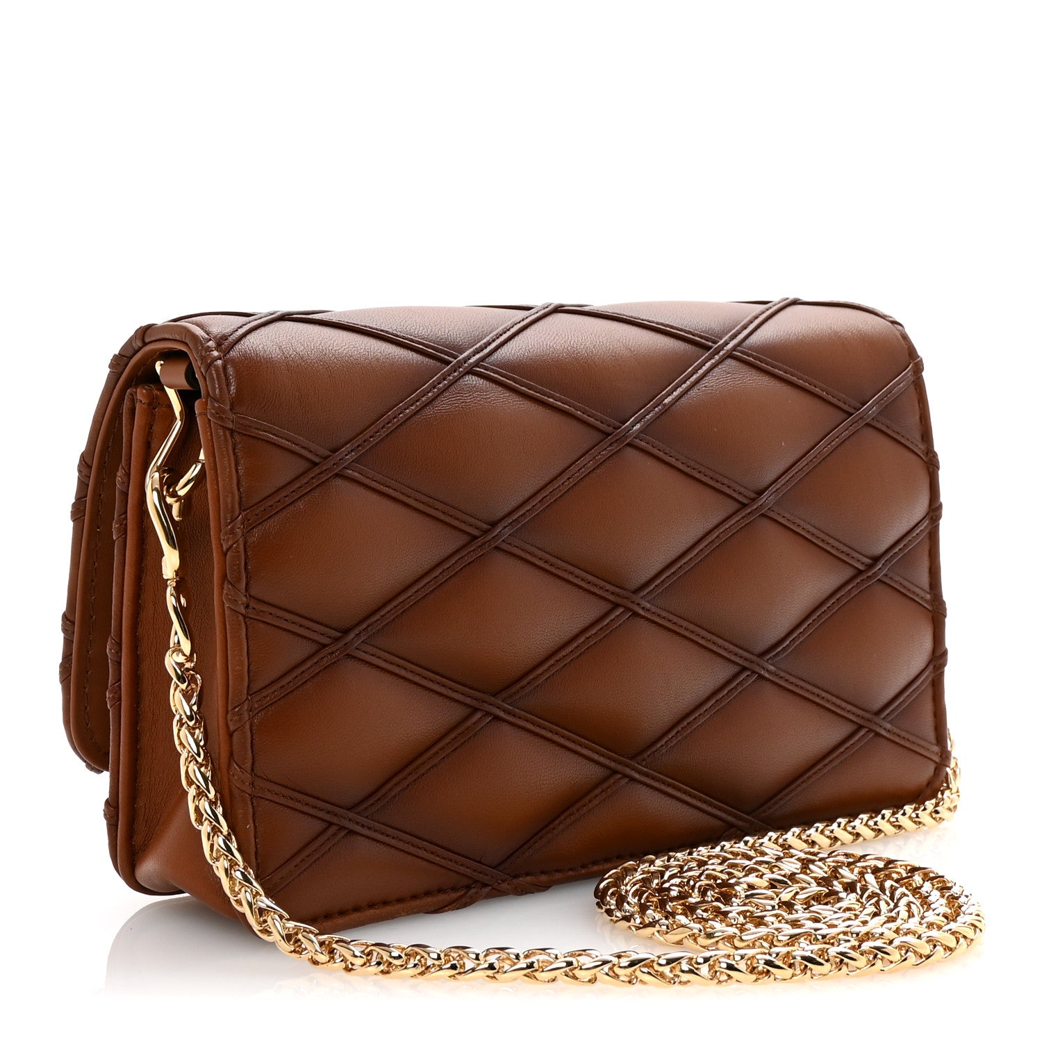 Louis Vuitton Lambskin Malletage Wallet On Chain GO-14 Tan 3 of 9