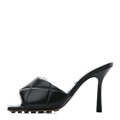 Bottega Veneta Nappa Quilted Rubber Lido Mule Sandals 38 Black 1 of 9