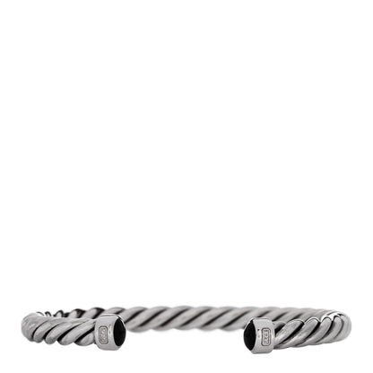 David Yurman Sterling Silver Onyx 6mm Cable Classic Cuff Bracelet 1 of 3