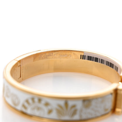 Hermes Enamel Printed Narrow Leopards Clic Clac H Bracelet PM Jaune Or White 5 of 6