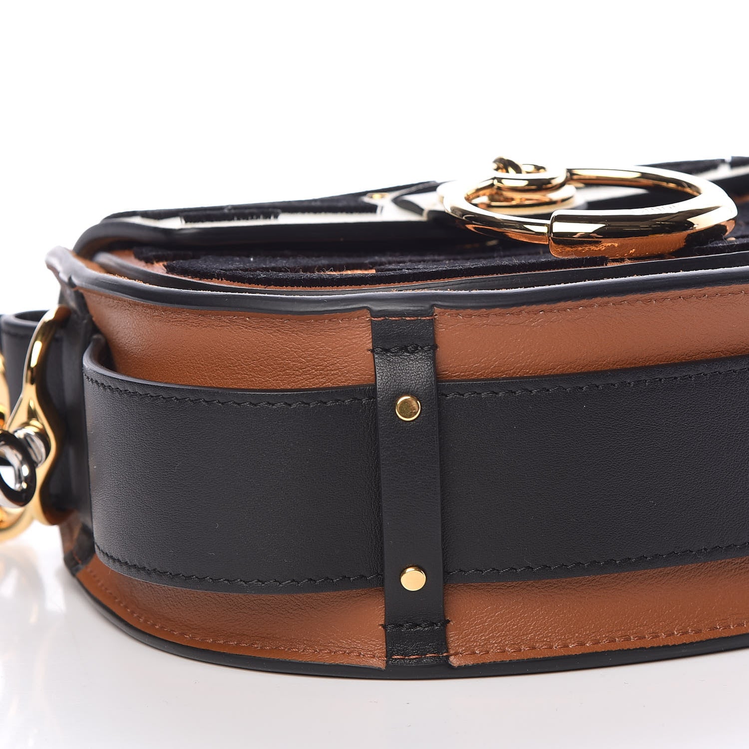Chloe Velvet Calfskin Animal Print Small Tess Bag Caramel 6 of 10