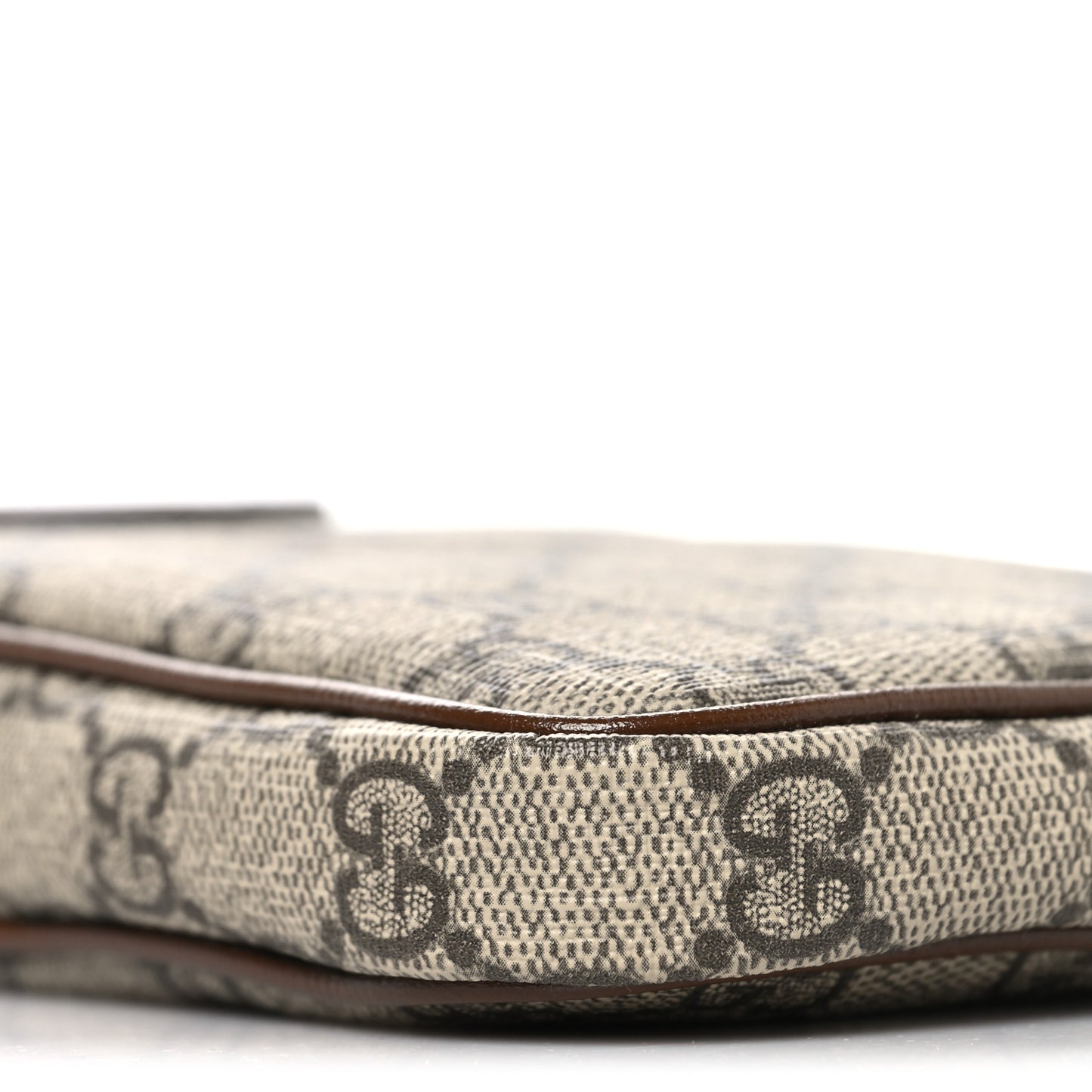 GG Supreme Monogram Textured Calfskin Retro Interlocking G Phone Crossbody Bag Ebony Brown Sugar